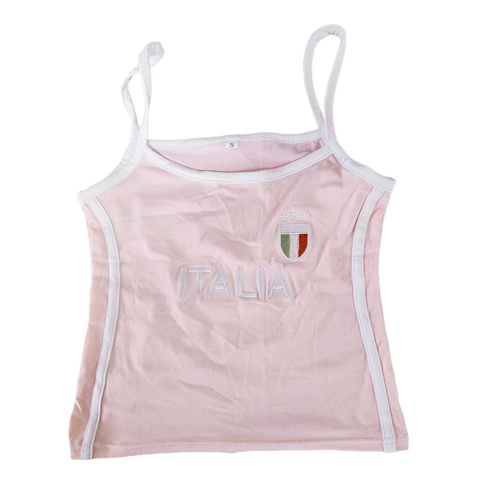 thumbnail image 5 of Camiseta gráfica corta brasileña para mujer - Poliéster y seda de leche, estilo urbano vintage de los 90, corte corto, ideal para aficionadas al fútbol o para llevar con ropa informal, 5 of 5